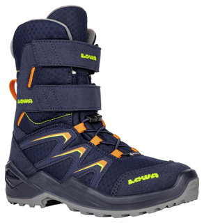 Lowa Winterstiefel Maddox Warm High GTX (Textil/Synthetik, wasserdicht) 2024 navyblau/orange Kleinkinder