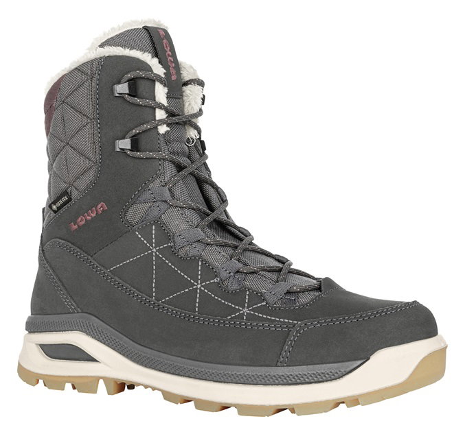 Lowa Winterstiefel Ottawa GTX (Veloursleder/Textil, wasserdicht) anthrazitgrau/altrosa Damen