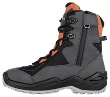Lowa Winterstiefel Lino GTX (Textil/Synthetik, wasserdicht) graphitgrau/orange Kinder