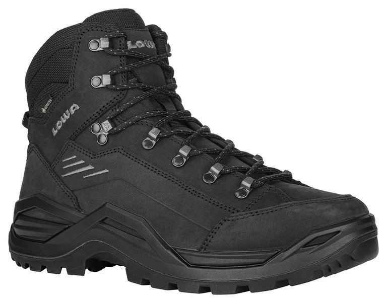 Lowa Wanderschuhe Renegade EVO Mid GTX (All-Terrain, Nubukleder, wasserdicht) tiefschwarz Herren
