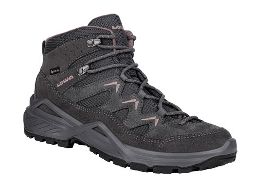 Lowa Hiking Shoes Sirkos Evo Mid GTX (Suede/Textile, Waterproof) Graphite Grey/Pink Ladies