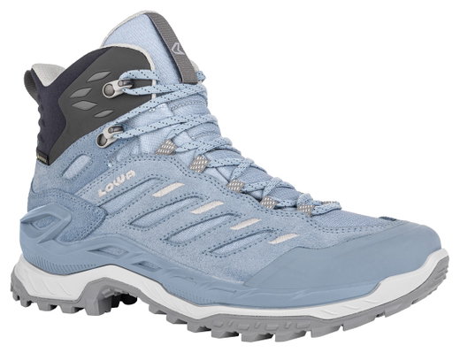 Lowa Wanderschuhe Innovo Mid GTX (All-Terrain, Veloursleder, wasserdicht) eisblau/hellblau Damen