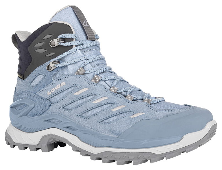 Lowa Wanderschuhe Innovo Mid GTX (All-Terrain, Veloursleder, wasserdicht) eisblau/hellblau Damen