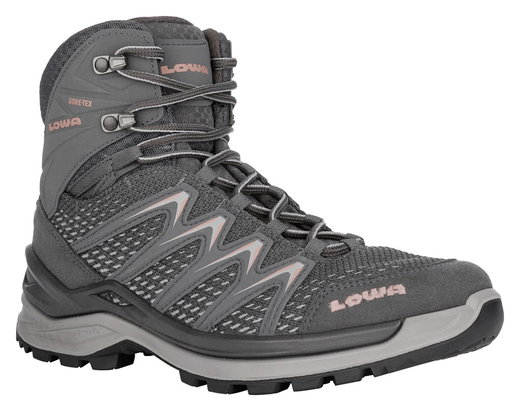 Lowa Wander-Travelschuhe Innox Pro Mid GTX (All-Terrain, Synthetik/Textil, wasserdicht) 2025 anthrazitgrau/rose Damen