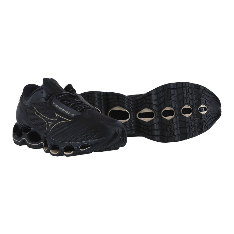 Mizuno Laufschuhe Wave Prophecy 12 (Dämpfung) schwarz/gold Herren