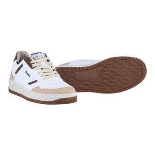 MoEa Sneaker Gen1 - Suede White & Brown - weiss/beige/braun