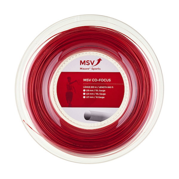 MSV Tennissaite Co Focus (Haltbarkeit+Kontrolle) rot 200m Rolle