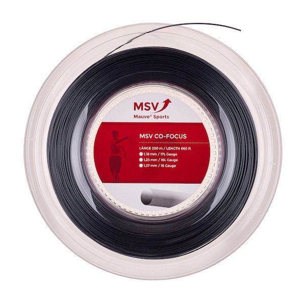 MSV Tennissaite Co Focus (Haltbarkeit+Kontrolle) schwarz 200m Rolle