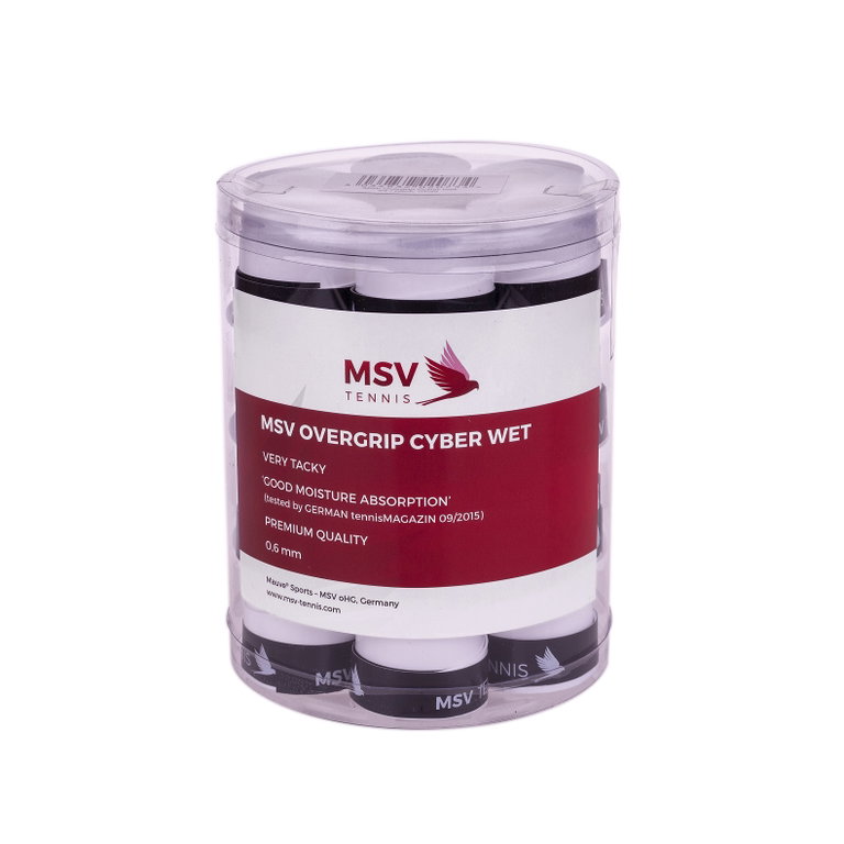 MSV Overgrip Cyber Wet 0.6mm (Schweissabsorption/Haltbarkeit) weiss 24er Box