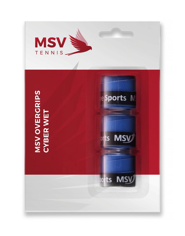 MSV Overgrip Cyber Wet 0.6mm (Sweat absorption/Durability) blue 3-pack