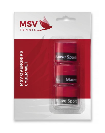 MSV Overgrip Cyber Wet 0.6mm (Absorpcja potu/Trwałość) czerwony 3 szt.