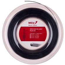 MSV Tennissaite Focus Hex Plus 25 (Haltbarkeit+Spin) schwarz 200m Rolle