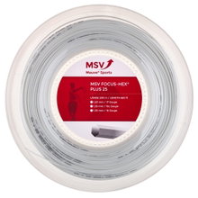 MSV Tennissaite Focus Hex Plus 25 (Haltbarkeit+Spin) weiss 200m Rolle