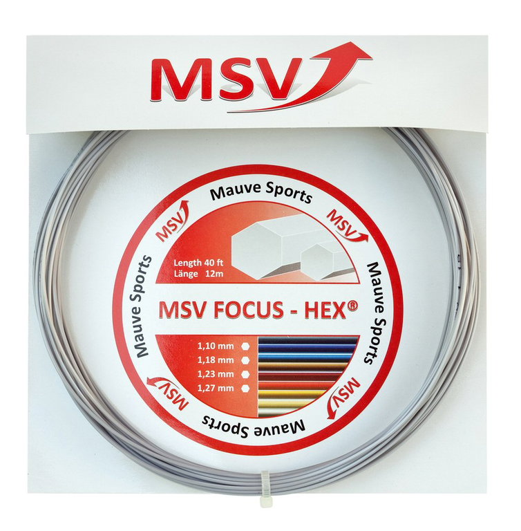 Besaitung mit Tennissaite MSV Focus Hex silber