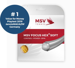 MSV Tennis String Focus Hex Soft 1.20 (Durability+Control+Power+Spin) yellow 12m Set