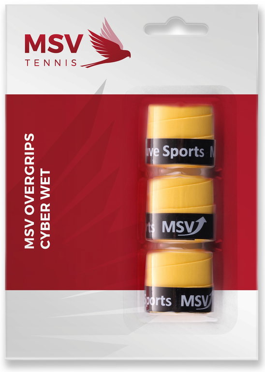 MSV Overgrip Cyber Wet 0.6mm (Schweissabsorption/Haltbarkeit) gelb 3er