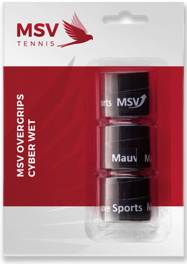 MSV Overgrip Cyber Wet 0.6mm (Schweissabsorption/Haltbarkeit) schwarz 3er