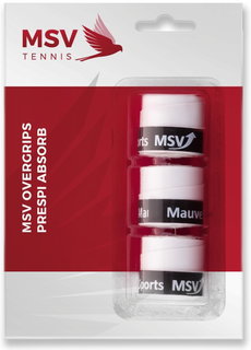 MSV Overgrip Prespi Absorb 0.6mm (Sweat absorption/Comfort) white 3-pack