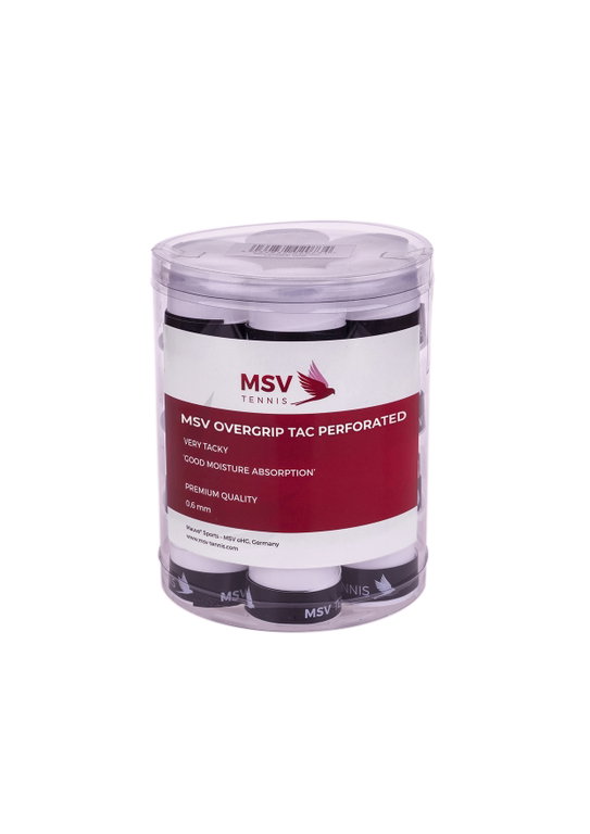 MSV Overgrip Tac Perforated 0.6mm (Absorpcja potu/Trwałość) biały 24 sztuki w puszce