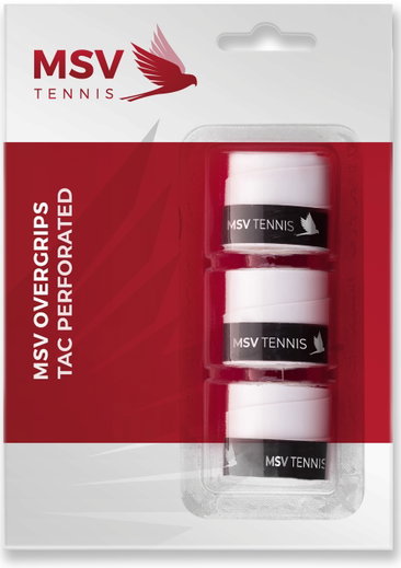 MSV Overgrip Tac Perforated 0.6mm (Schweissabsorption/Haltbarkeit) weiss 3er