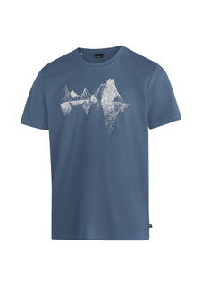 Maier Sports Wander-/Freizeit Tshirt Tilia Pique (Polyester, schnelltrocknend) blau/grau Herren