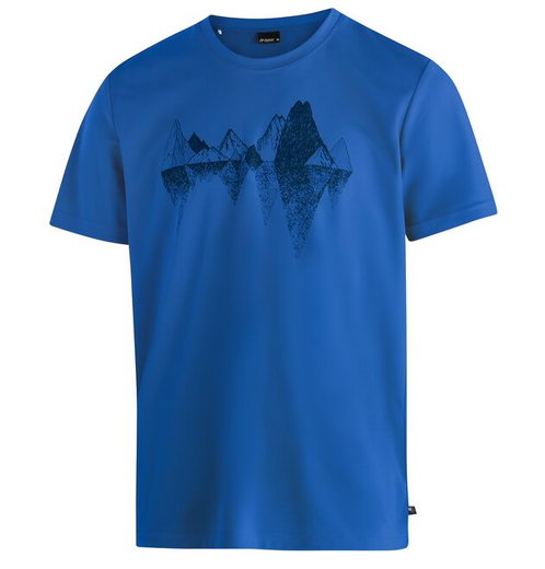 Maier Sports Wander-/Freizeit Tshirt Tilia Pique (Polyester, schnelltrocknend) blau Herren