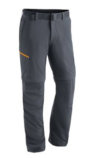 Maier Sports Wanderhose Tajo 2 Zipp-Off (lange Hose und Bermudas in einem) lang graphitegrau/orange Herren