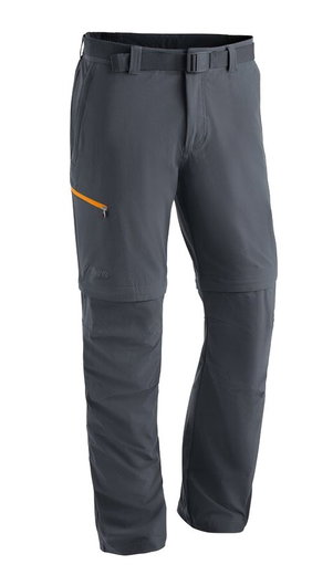 Maier Sports Wanderhose Tajo 2 Zipp-Off (lange Hose und Bermudas in einem) lang graphitegrau/orange Herren