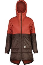 Maloja Wintermantel BerraM Urban Puffer Coat (winddicht, warm, leicht, wasserabweisend) rot/braun Damen
