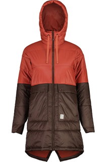 Maloja Płaszcz zimowy BerraM Urban Puffer Coat (wiatroszczelny, ciepły, lekki, wodoodporny) czerwony/brązowy damski