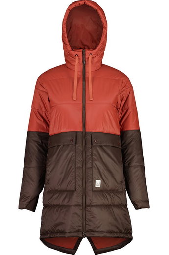 Maloja Wintermantel BerraM Urban Puffer Coat (winddicht, warm, leicht, wasserabweisend) rot/braun Damen