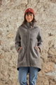Maloja Wintermantel LupiciaM Urban Alpine Wool Coat (mit Kapuze, Bonded Wool, warm) grau Damen
