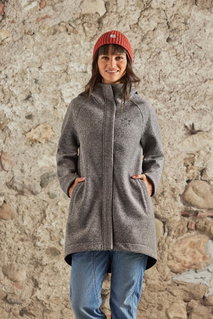 Maloja Winter Coat LupiciaM Urban Alpine Wool Coat (with hood, Bonded Wool, warm) grey Women