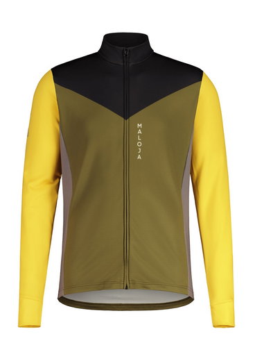 Maloja Trainingsjacke BresimoM Adventure Midlayer (elastisches Thermopile-Material) gelb/grün Herren