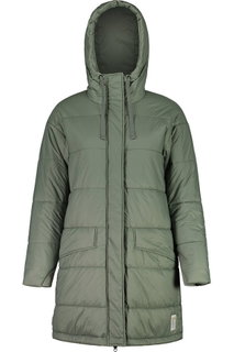 Maloja zimowy płaszcz FossanM Urban Puffer Coat (PrimaLoft® BIO133, wiatroszczelny) zielony Damski