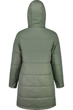 Maloja zimowy płaszcz FossanM Urban Puffer Coat (PrimaLoft® BIO133, wiatroszczelny) zielony Damski