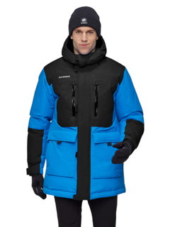 Mammut Winterjacke Arctic Insulated Hooded Parka (2-Lagen, wärmend dank Daunenfüllung) blau/schwarz Herren