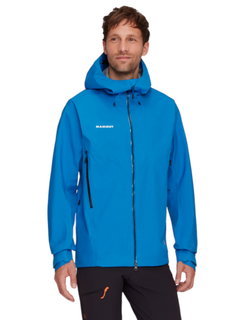 Mammut Ganzjahres-Wanderjacke Crater IV Hardshell Hooded (3-Lagen, wasserdicht, strapazierfähig) blau Herren