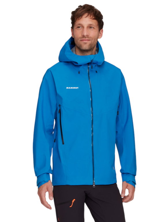Mammut Ganzjahres-Wanderjacke Crater IV Hardshell Hooded (3-Lagen, wasserdicht, strapazierfähig) blau Herren