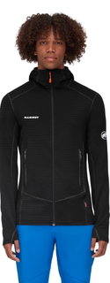 Mammut Fleece Jacket Taiss Light ML Hooded (Midlayer, 4-Way Stretch) black Men