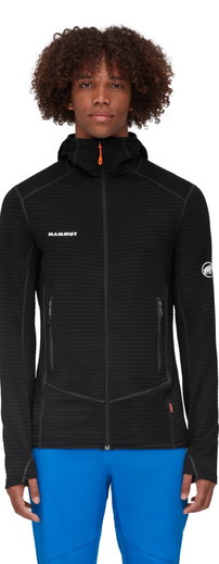 Mammut Fleecejacke Taiss Light ML Hooded (Midlayer, 4-Wege Stretch) schwarz Herren