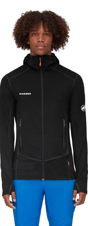Mammut Fleece Jacket Taiss Light ML Hooded (Midlayer, 4-Way Stretch) black Men