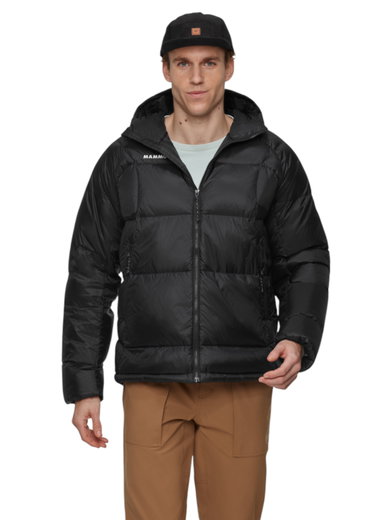 Mammut Insulated Winter Jacket Glacier Glow Insulated Hooded (warm thanks to synthetic fibre filling) black men's