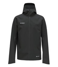 Kurtka trekkingowa Mammut Hardshell Crater Light HS z kapturem (wodoodporna, oddychająca) czarna męska