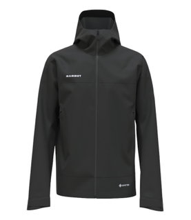 Mammut Hardshell-Wanderjacke Crater Light HS Hooded (wasserdicht, atmungsaktiv) schwarz Herren