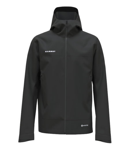 Mammut Hardshell-Wanderjacke Crater Light HS Hooded (wasserdicht, atmungsaktiv) schwarz Herren