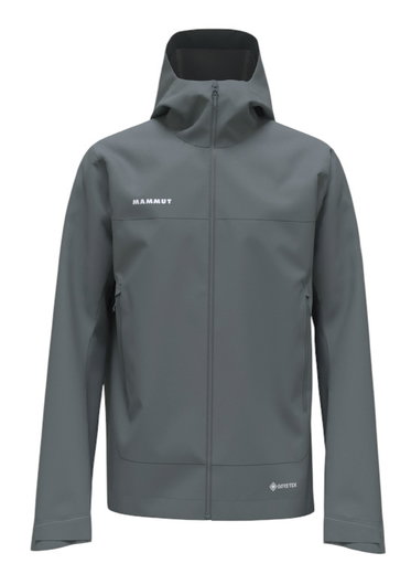 Mammut Hardshell-Wanderjacke Crater Light HS Hooded (wasserdicht, atmungsaktiv) grau Herren