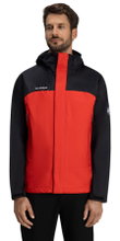Kurtka trekkingowa Mammut Hardshell Microlayer 2.0 HS z kapturem (2.5-warstwowa, oddychająca) czarna/czerwona męska