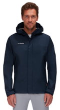 Kurtka trekkingowa Hardshell Mammut Microlayer 2.0 HS z kapturem (2.5-warstwowa, oddychająca) granatowa męska