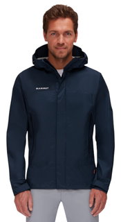 Mammut Hardshell-Wanderjacke Microlayer 2.0 HS Hooded (2.5-Lagen, atmungsaktiv) navyblau Herren